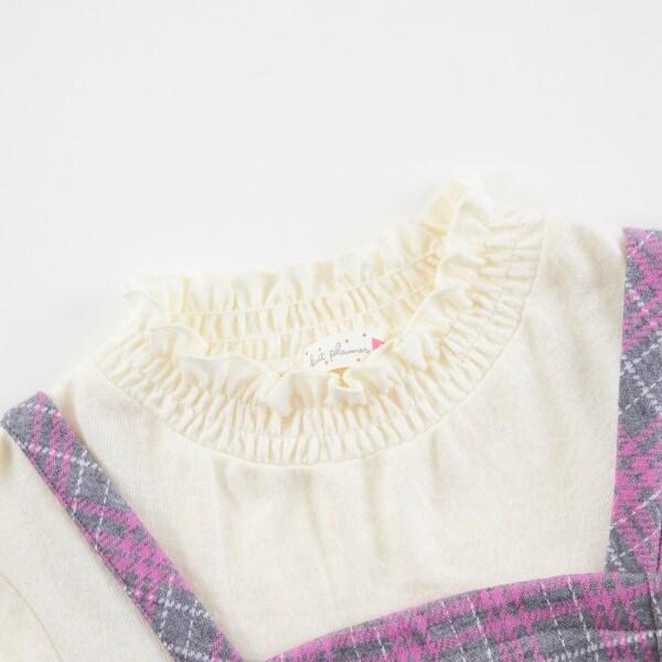 KP格紋吊帶拼接T恤（110～140）