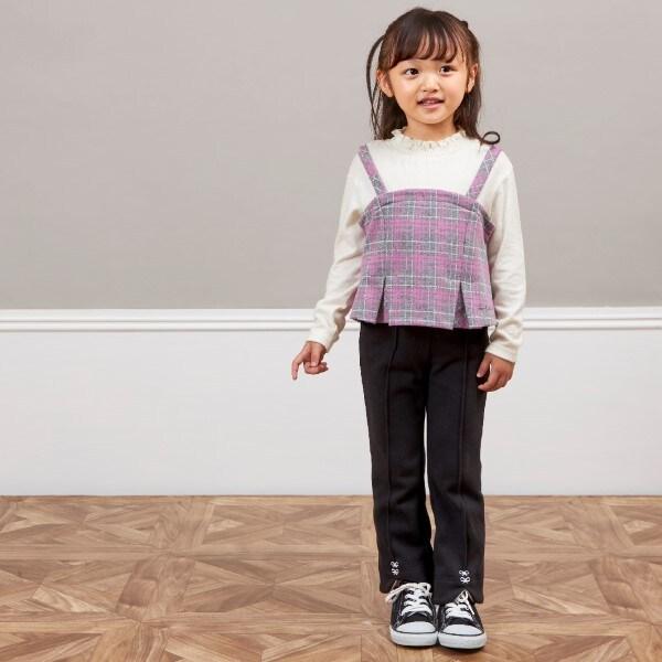 KP格紋吊帶拼接T恤（110～140）