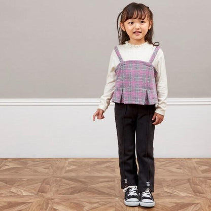 KP格紋吊帶拼接T恤（110～140）