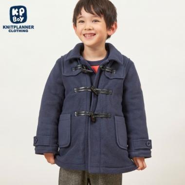KPBOY男童羊羔絨內襯格紋牛角扣大衣（90～130）