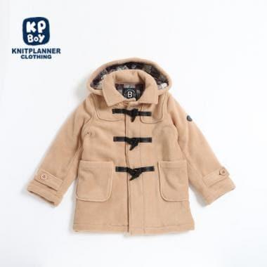KPBOY男童羊羔絨內襯格紋牛角扣大衣（90～130）