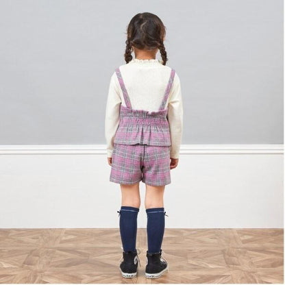KP格紋吊帶拼接T恤（110～140）