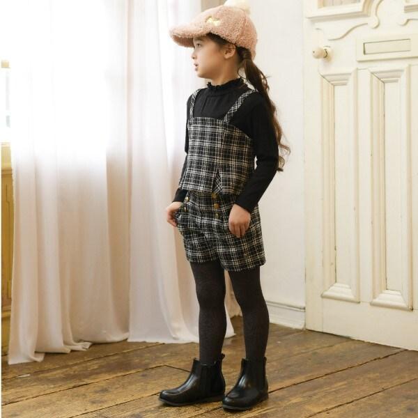 KP格紋吊帶拼接T恤（110～140）