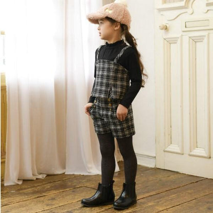 KP格紋吊帶拼接T恤（110～140）