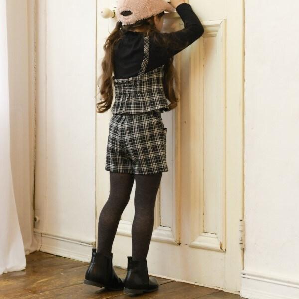 KP格紋吊帶拼接T恤（110～140）