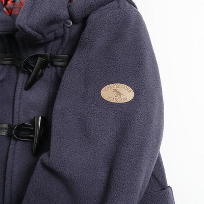 KPBOY男童羊羔絨內襯格紋牛角扣大衣（90～130）