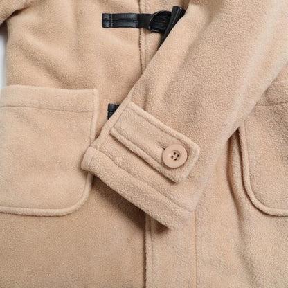 KPBOY男童羊羔絨內襯格紋牛角扣大衣（90～130）