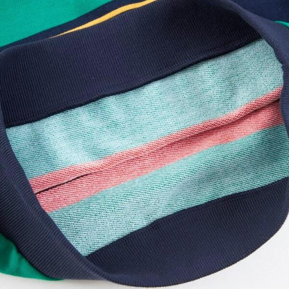 KPBOY拼接條紋POLO領衛衣（100～160）