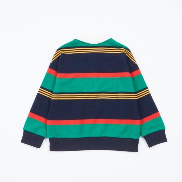 KPBOY拼接條紋POLO領衛衣（100～160）