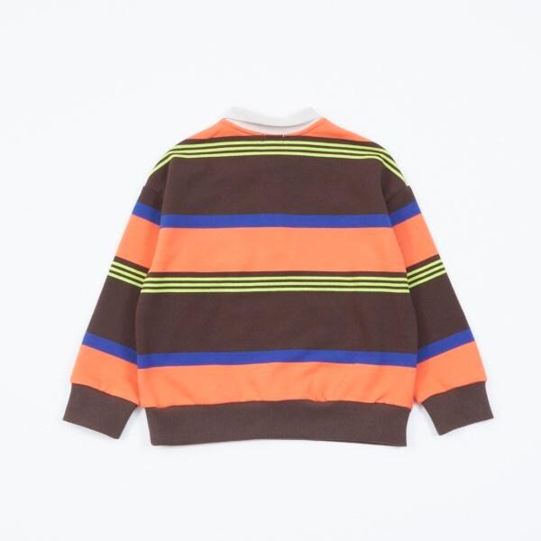 KPBOY拼接條紋POLO領衛衣（100～160）