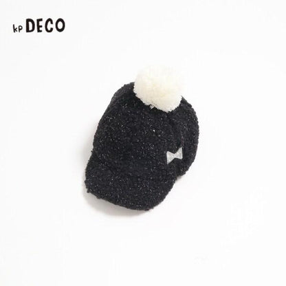 KPDECO 羊羔絨毛球裝飾棒球帽（M～L）