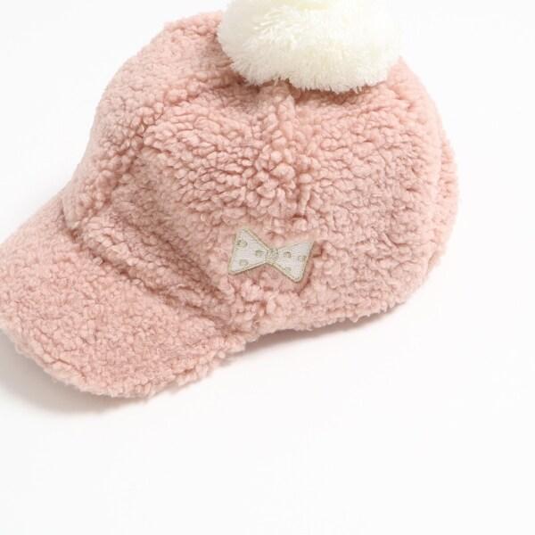 KPDECO 羊羔絨毛球裝飾棒球帽（M～L）