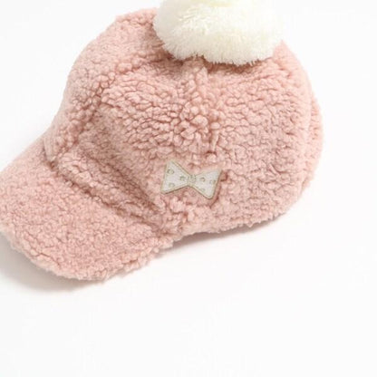 KPDECO 羊羔絨毛球裝飾棒球帽（M～L）