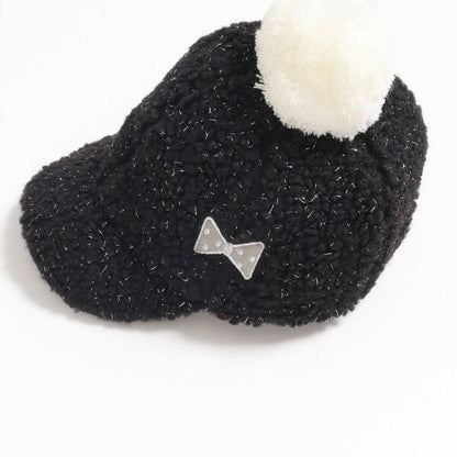 KPDECO 羊羔絨毛球裝飾棒球帽（M～L）