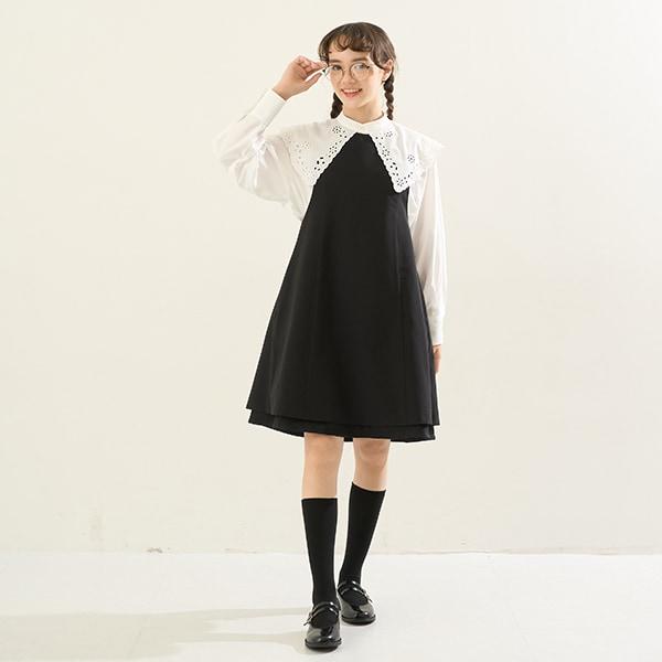 【AMI】鏤空刺繡大翻領襯衫