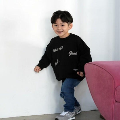 滿版logo刺繡寬鬆衛衣