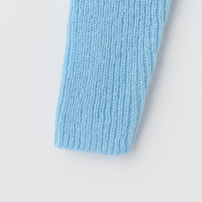 針織開衫&花卉刺繡連衣裙套裝