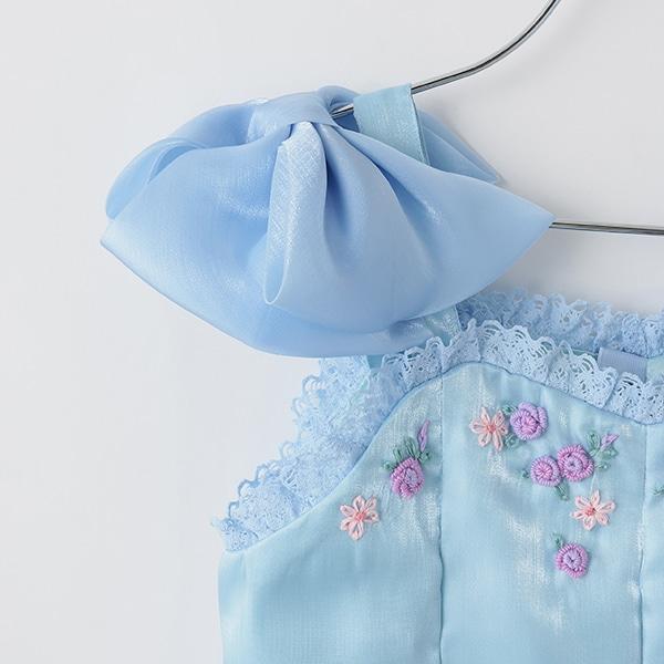 針織開衫&花卉刺繡連衣裙套裝