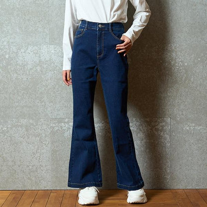 【基礎款】牛仔斜紋喇叭褲