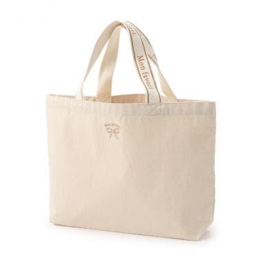 【GOODPRICE】再生棉蝴蝶結刺繡托特包