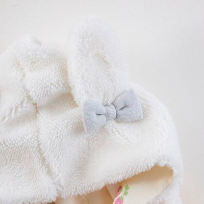 KP(ケーピー)羊羔絨mimi刺繡蝴蝶結披風