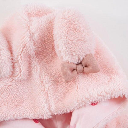 KP(ケーピー)羊羔絨mimi刺繡蝴蝶結披風