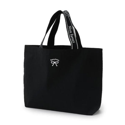 【GOODPRICE】再生棉蝴蝶結刺繡托特包