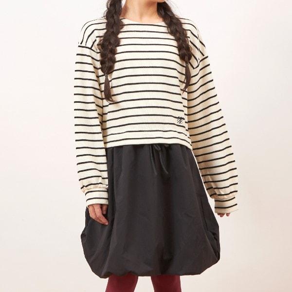 troislapins 鹿子紋條紋連衣裙（140～160）