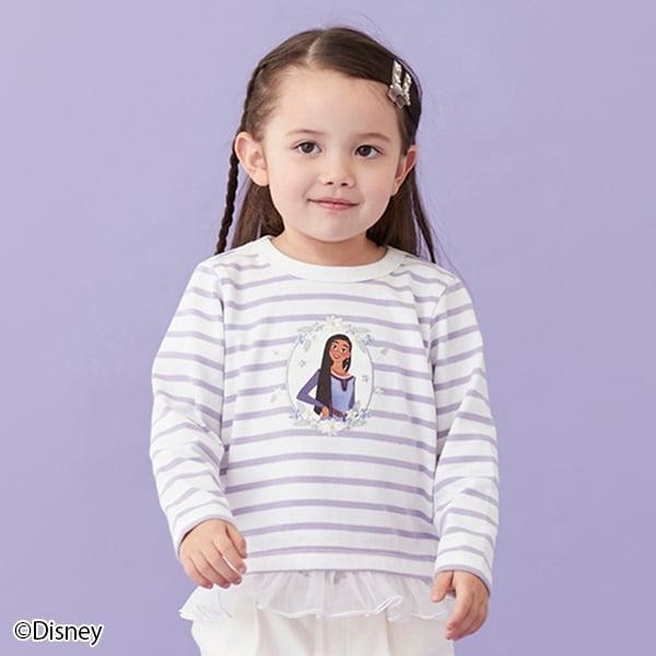 【DISNEY WISH】條紋網紗長袖T恤