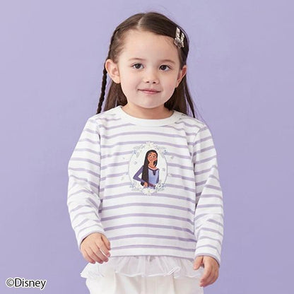 【DISNEY WISH】條紋網紗長袖T恤