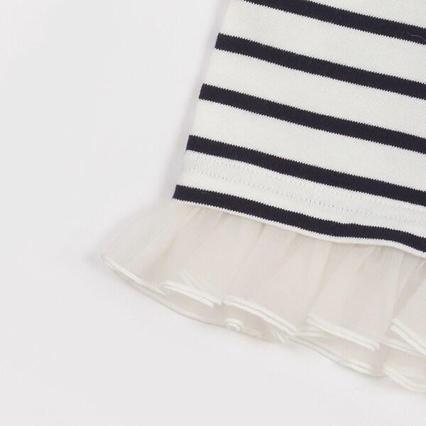 【DISNEY WISH】條紋網紗長袖T恤