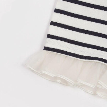 【DISNEY WISH】條紋網紗長袖T恤