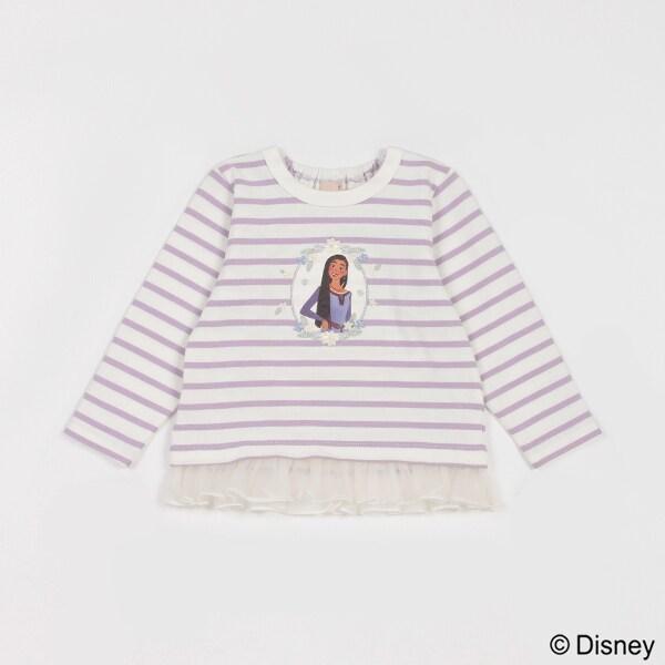 【DISNEY WISH】條紋網紗長袖T恤