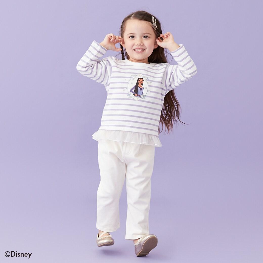 【DISNEY WISH】條紋網紗長袖T恤