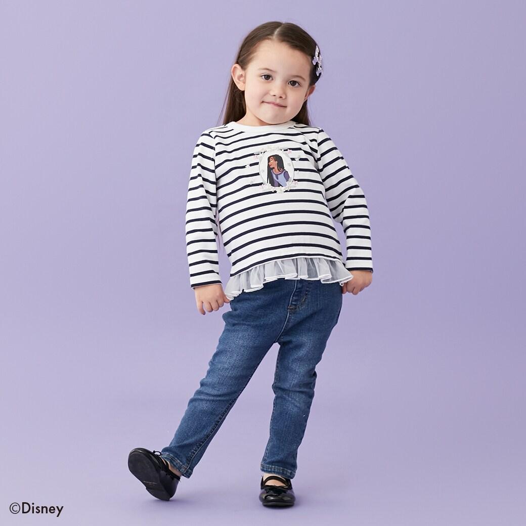 【DISNEY WISH】條紋網紗長袖T恤