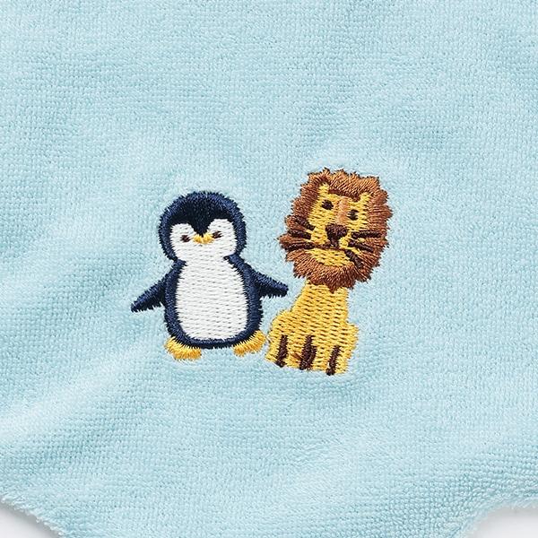 動物刺繡波浪邊圍兜