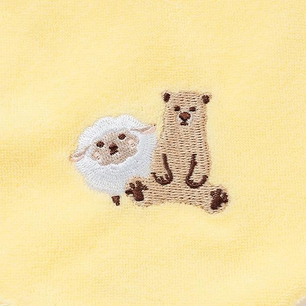 動物刺繡波浪邊圍兜