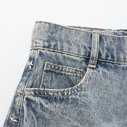 【LTXC】鉚釘牛仔短褲