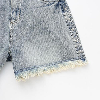 【LTXC】鉚釘牛仔短褲