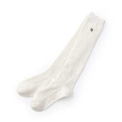 【畢業服】【典禮】單點刺繡羅紋高筒襪