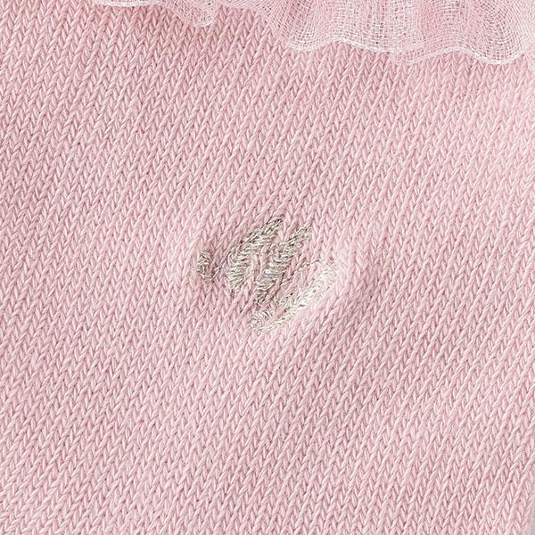 荷葉邊標誌刺繡襪