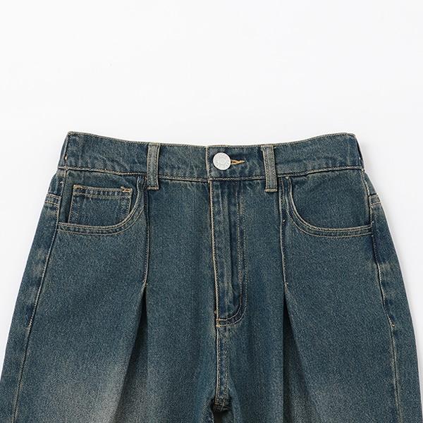 【LTXC】褶皺寬鬆牛仔褲