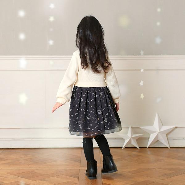 星座圖案雪紡連衣裙（90～150）