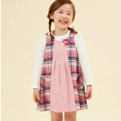 格紋雙面穿連衣裙（80～140）
