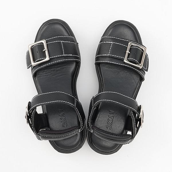 【LTXC】金屬扣帶人造皮涼鞋