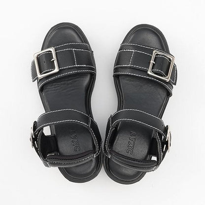 【LTXC】金屬扣帶人造皮涼鞋