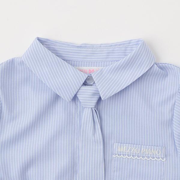 附領帶短袖襯衫