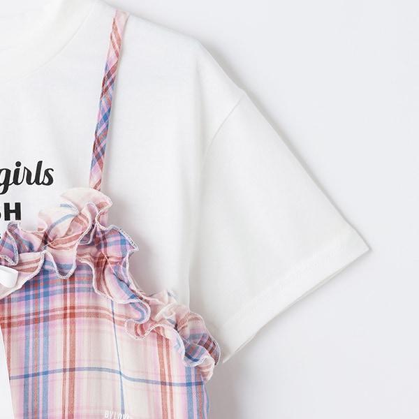 層疊吊帶連衣裙T恤套裝