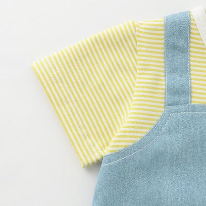 揹帶褲風格短袖連體衣