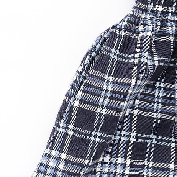 格紋短袖連衣裙